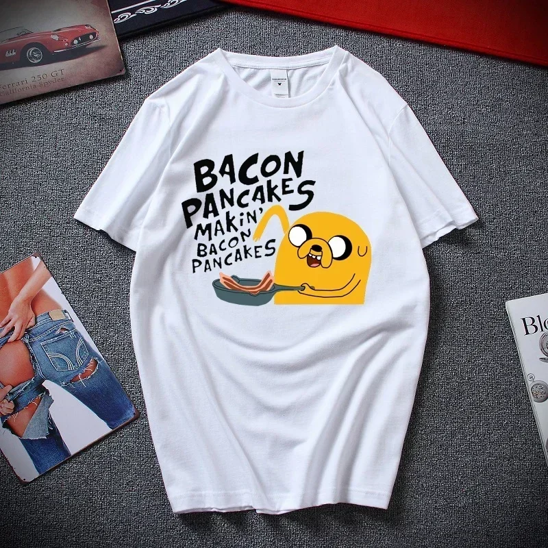 Camisetas con estampado de dibujos animados de Adventure Time hombres moda Harajuku cómics creativos camisetas geniales