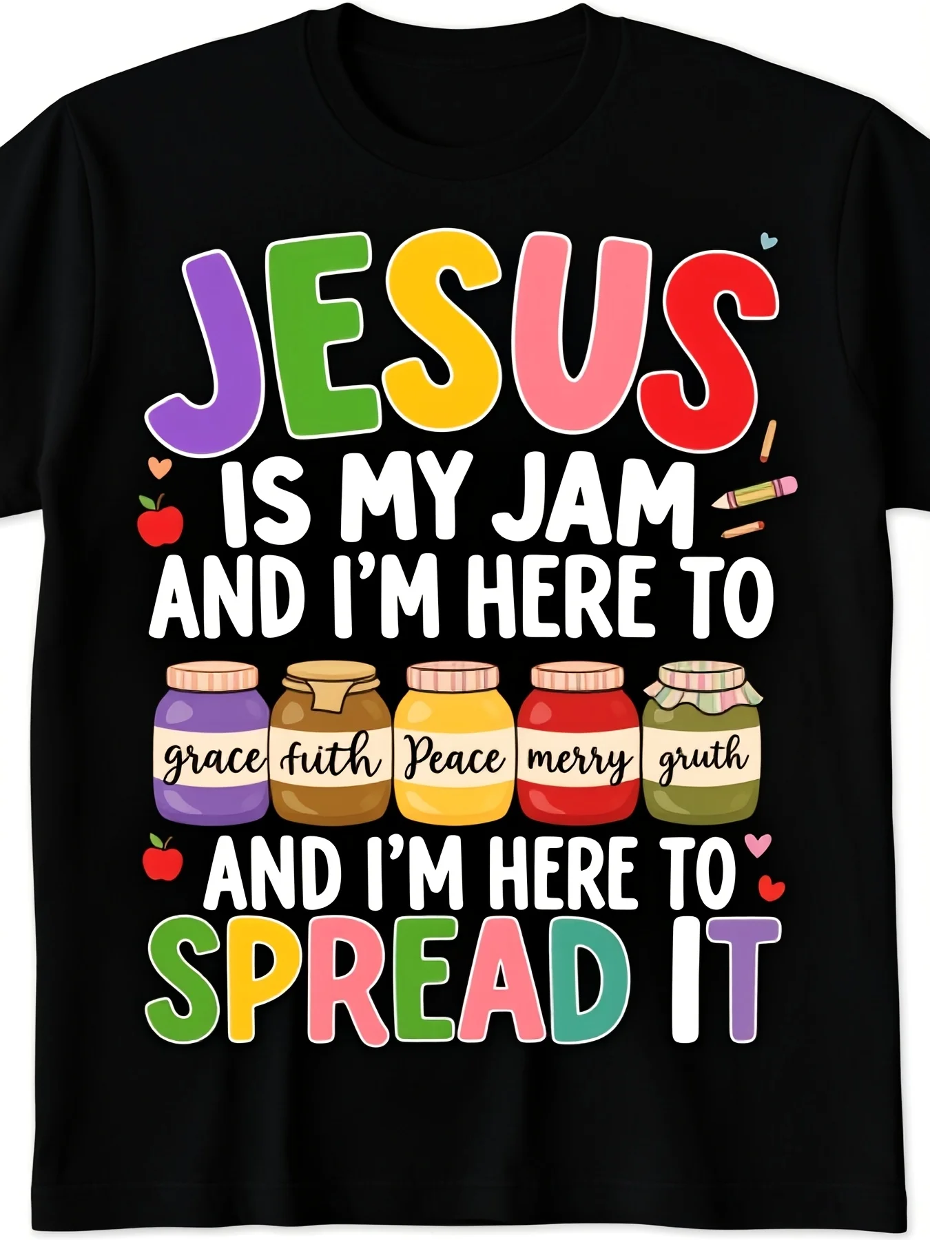 Is My Jam I'M Here to Spread Christian Bible T-Shirt Unisex Retro Faith Apparel SM Pure Shortsleeve Tee with Cute Bible Verse Design for Church Casual Wear for Men Retro Casual Short-Sleeved T-Shirt with a Round Neck And Printed Pattern