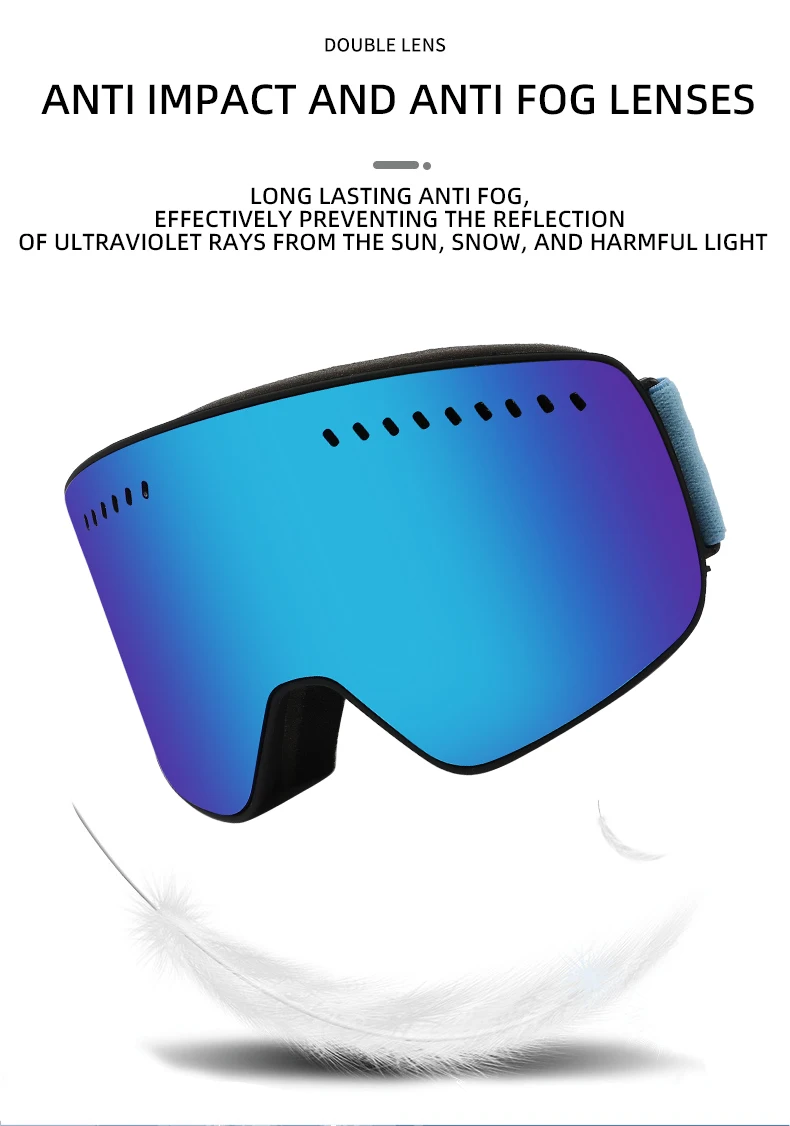 Occhiali da sci con attrazione magnetica – UV400, antiappannamento, sostituzione rapida delle lenti, occhiali da sci traspiranti e confortevoli