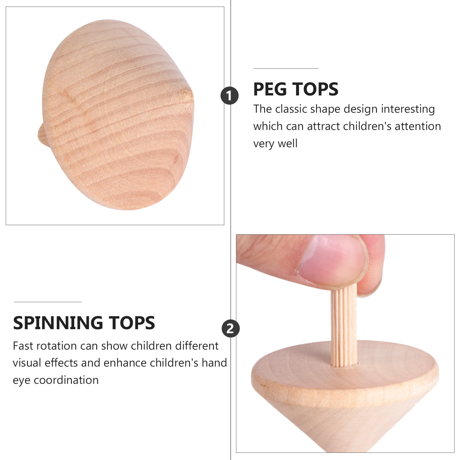 Painting Toy Spinning Top Kids Toys Wooden Peg-Tops Jacket Children Outdoor Toddler