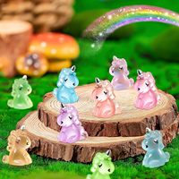 10/20pcs Luminous Mini Resin Unicorn Figurines Glow in The Dark Tiny Unicorn Ornament for DIY Fairy Garden Landscape