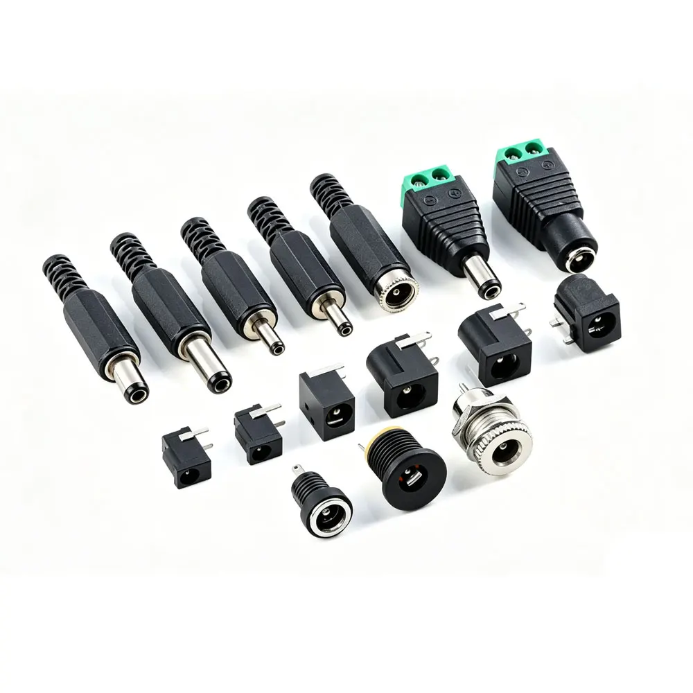 2-10pcs 12V/24V 5.5X2.1/2.5mm Plug Socket DC Connectors Power Male Female Jack Screw Nut Panel Mount DC Power Adapter Connector