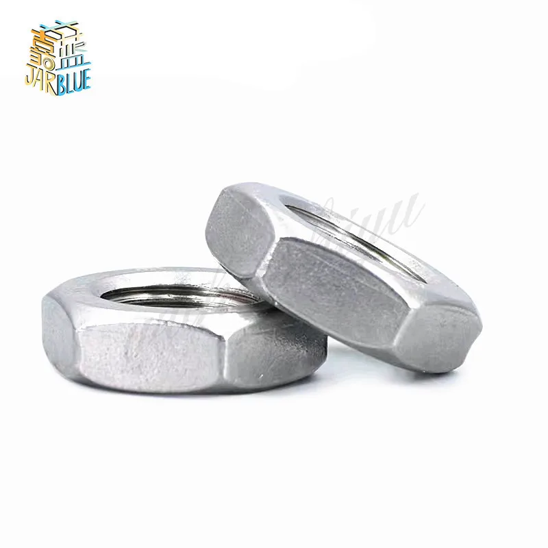 5-10 Buah Benang Halus M6 M8 M10 M12 M14 M16 Pitch 0.75/1/1.25/1.5 304 A2 Stainless Steel Flat Hex Hexagon Thin Jam Nut DIN439