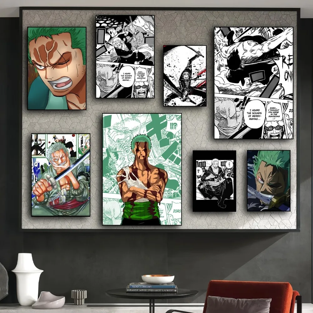 Bilinbili Roronoa Zoro One Piece Poster Prints Wall Pictures Living Room Home Decoration