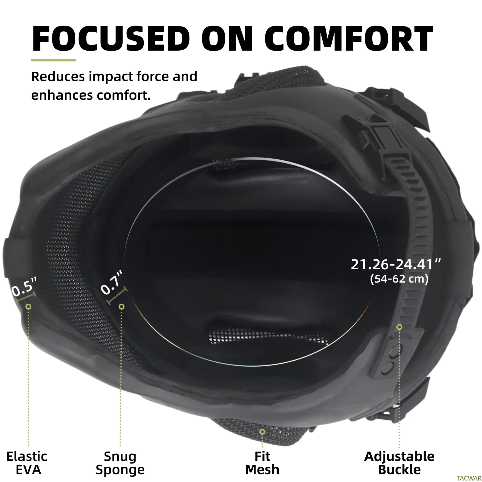 Casco EVA Pro Airsoft cara completa con riel NVG malla transpirable - imagen 3