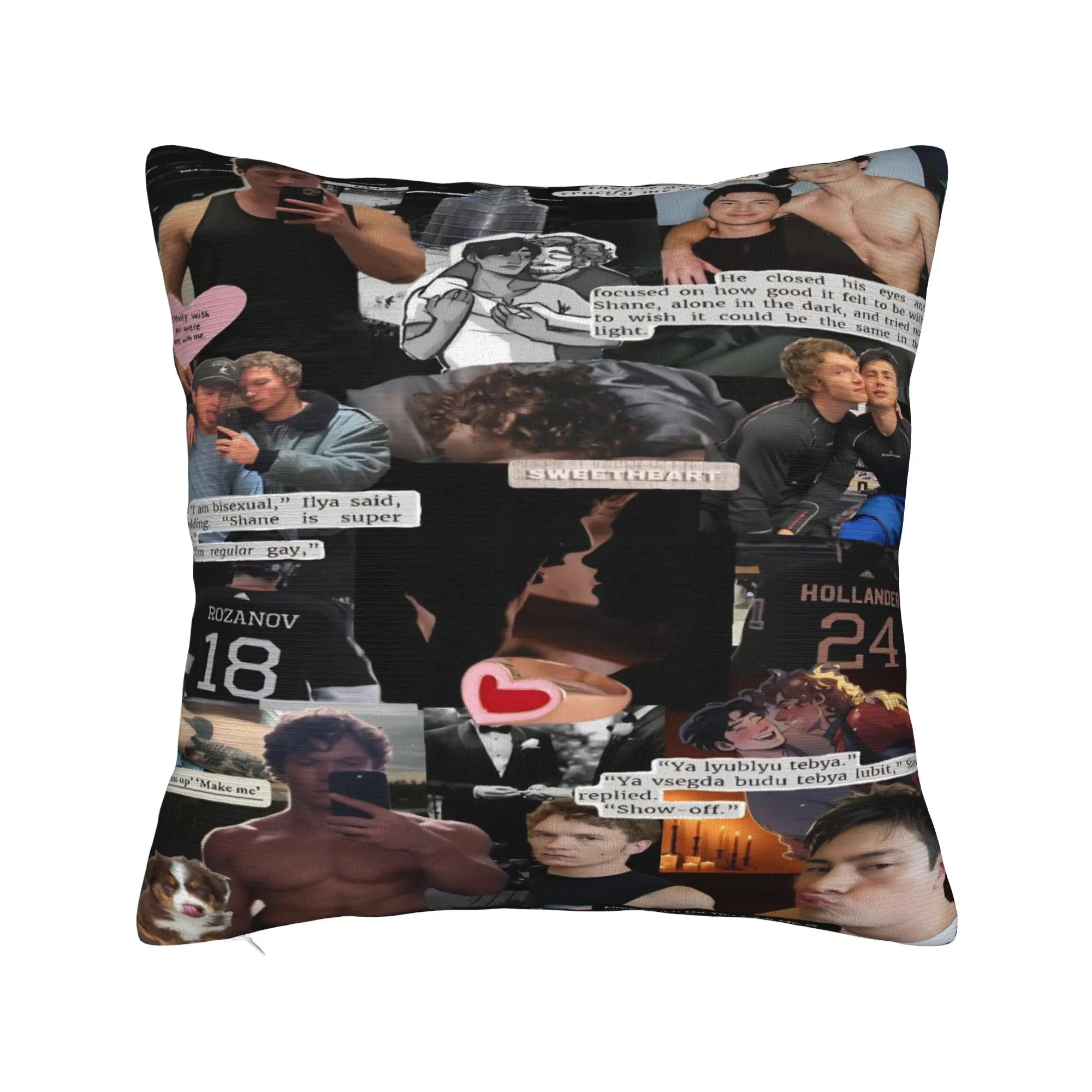 Warm Car  Heated Rivalry Humorous  Decorations Pillowcase Merch Hollander  and Ilya Rozanov  Pillow Covers Square Multi Size