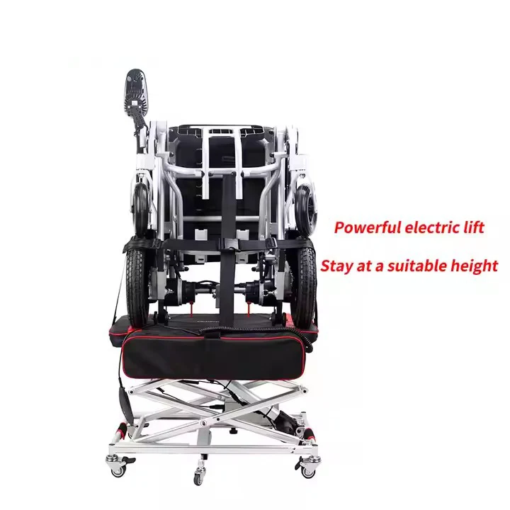 WH01 Mini Scissor Lift Power Chair Electric Wheelchair Hoist Lifting Cart for Transport Wheelchair to Trunk With Remote Control