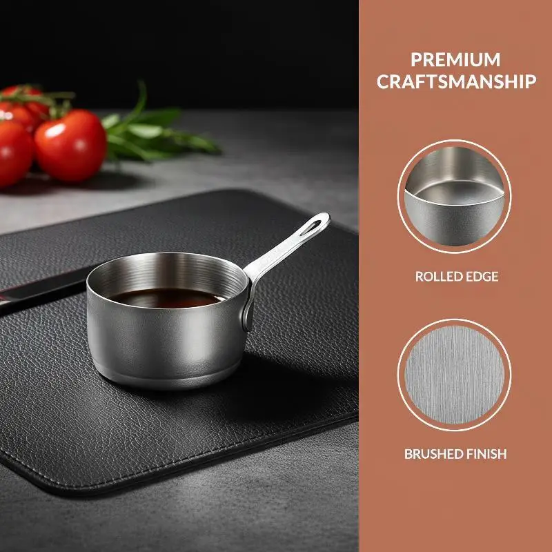 【YA】Stainless Steel Sauce Cup Non-Rust with Handle Stackable Storage Multifunctional Reusable Dipping Bowl for Restaurant Use