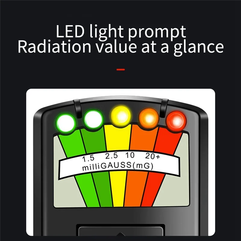 2025 Trend 1 Stück EMF METER Magnetfelddetektor K2kii Multifunktionaler Strahlungstester Schwarz