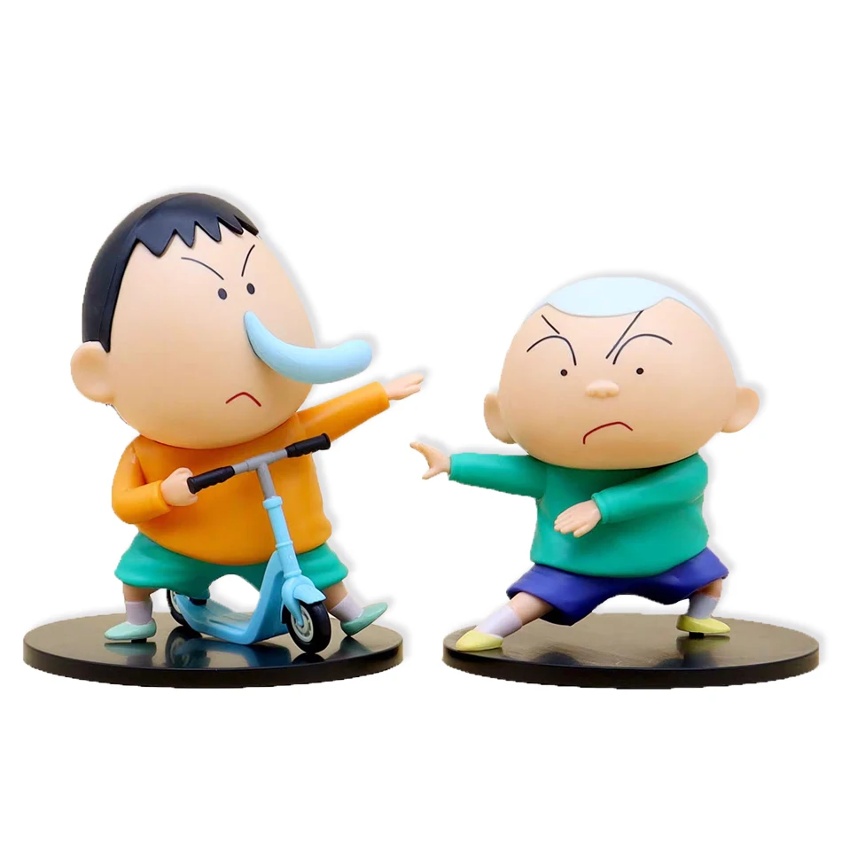 8 pçs lápis shin-chan engraçado kasukabe força de defesa figura modelo nohara shinnosuke himawari dos desenhos animados ornamentos de mesa brinquedos presentes