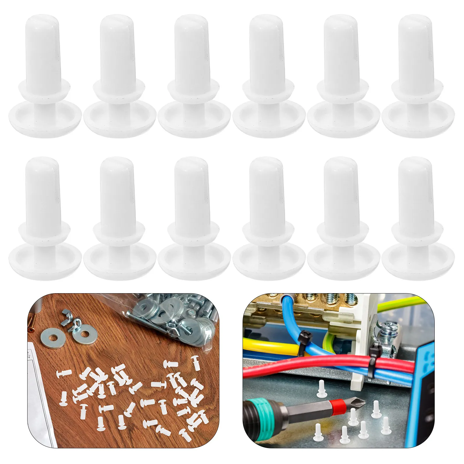 

100Pcs Plastic Rivet Expansion Clips White Nylon Car Fasteners Trim Panel Clips Bumper Retainer Push Type Car Clip Replacement