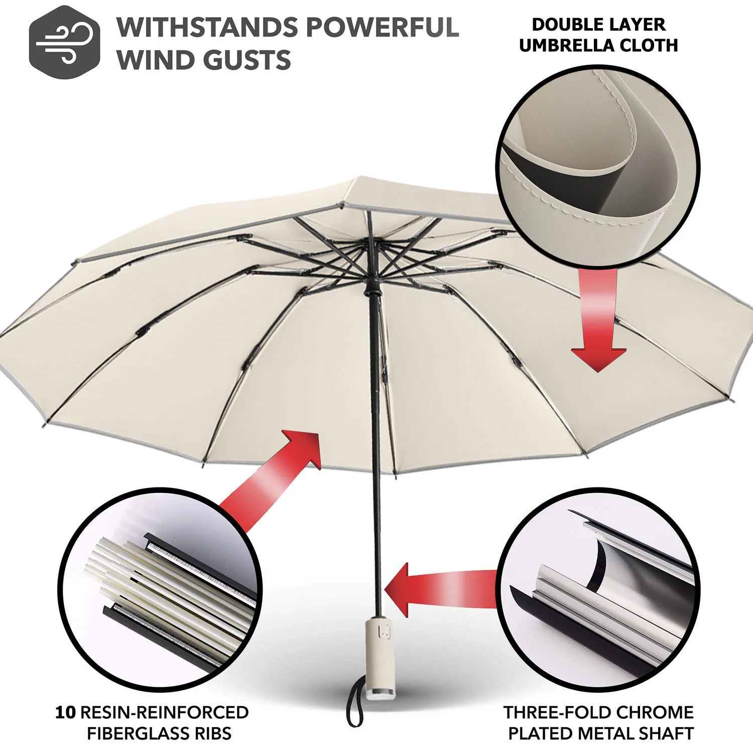 Windproof Double Layer Reverse Umbrella Fully Automatic Rain Men Women 10K Strong Luxury Business Male Large Umbrellas Parasol