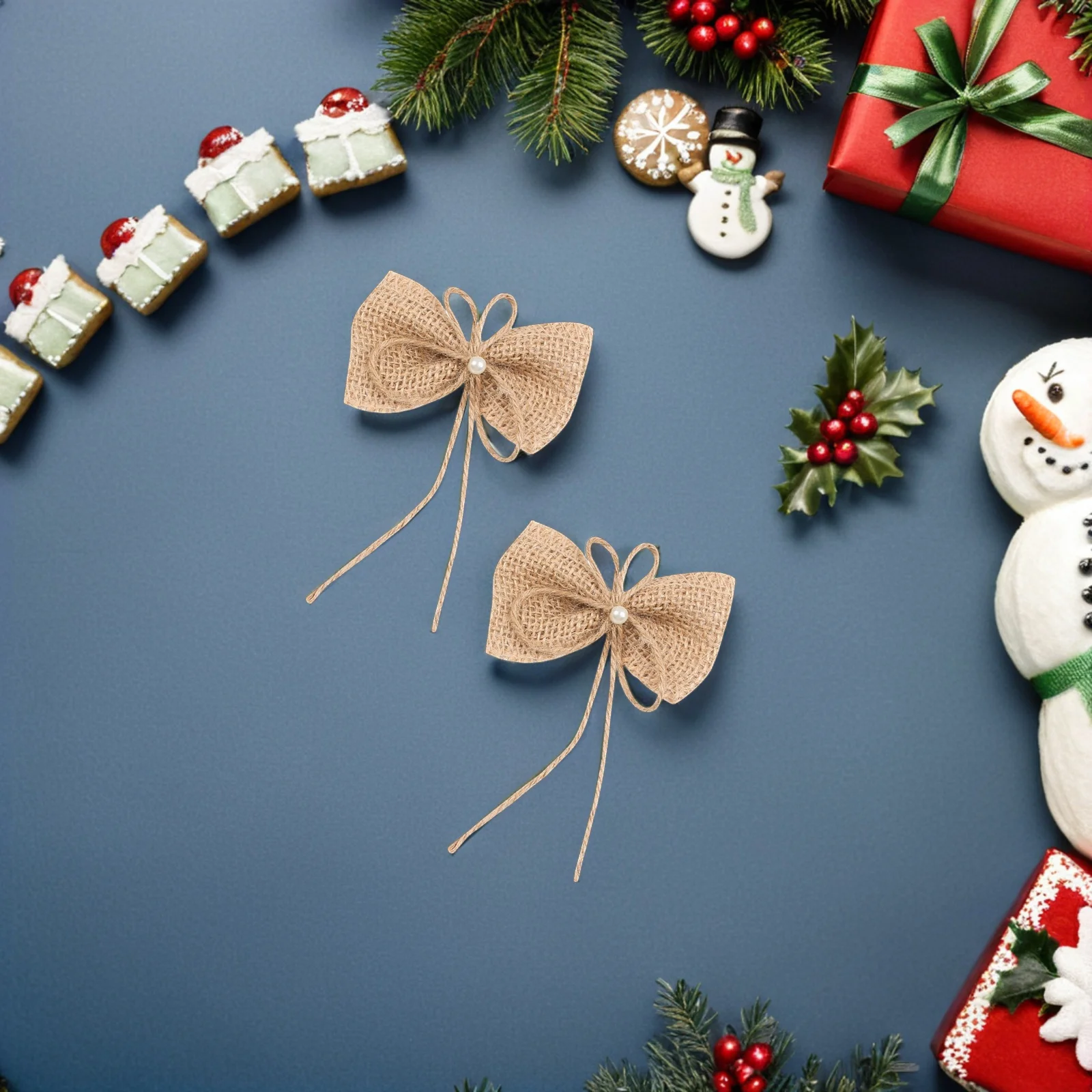 

15Pcs Butterfly Knot Decor Craft Bows Rustic Burlap Bowknots for Holiday Party Decor Xmas Tree Decorations DIY Wreath Supplies