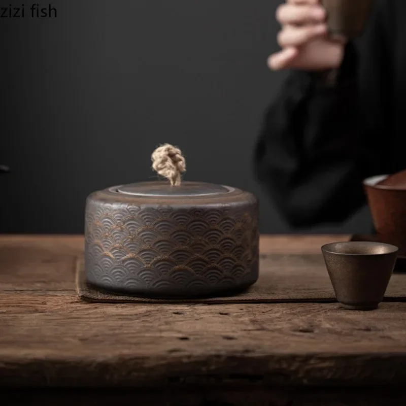 Ceramics Tea Caddy Moistureproof Sealed Jar Storage Jars Candy Jar Tea Containers Tea Box home Storage Organizers Storage Box