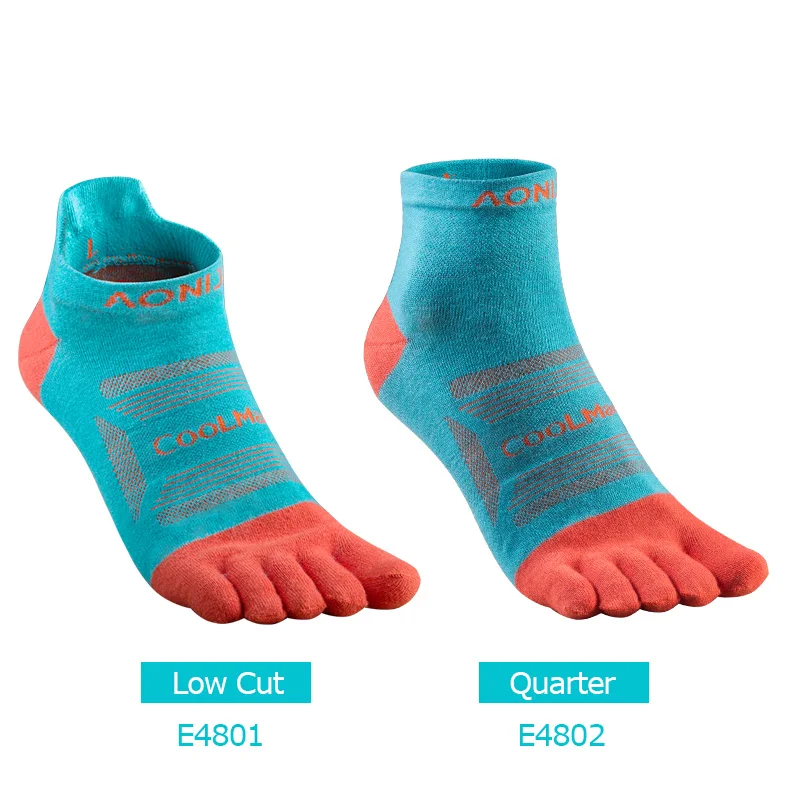 6Pairs 2022 AONIJIE E4801 E4802 Ultra Run Low Cut Athletic Five Toe Socks Quarter Socks Toesocks For Running Marathon Race Trail