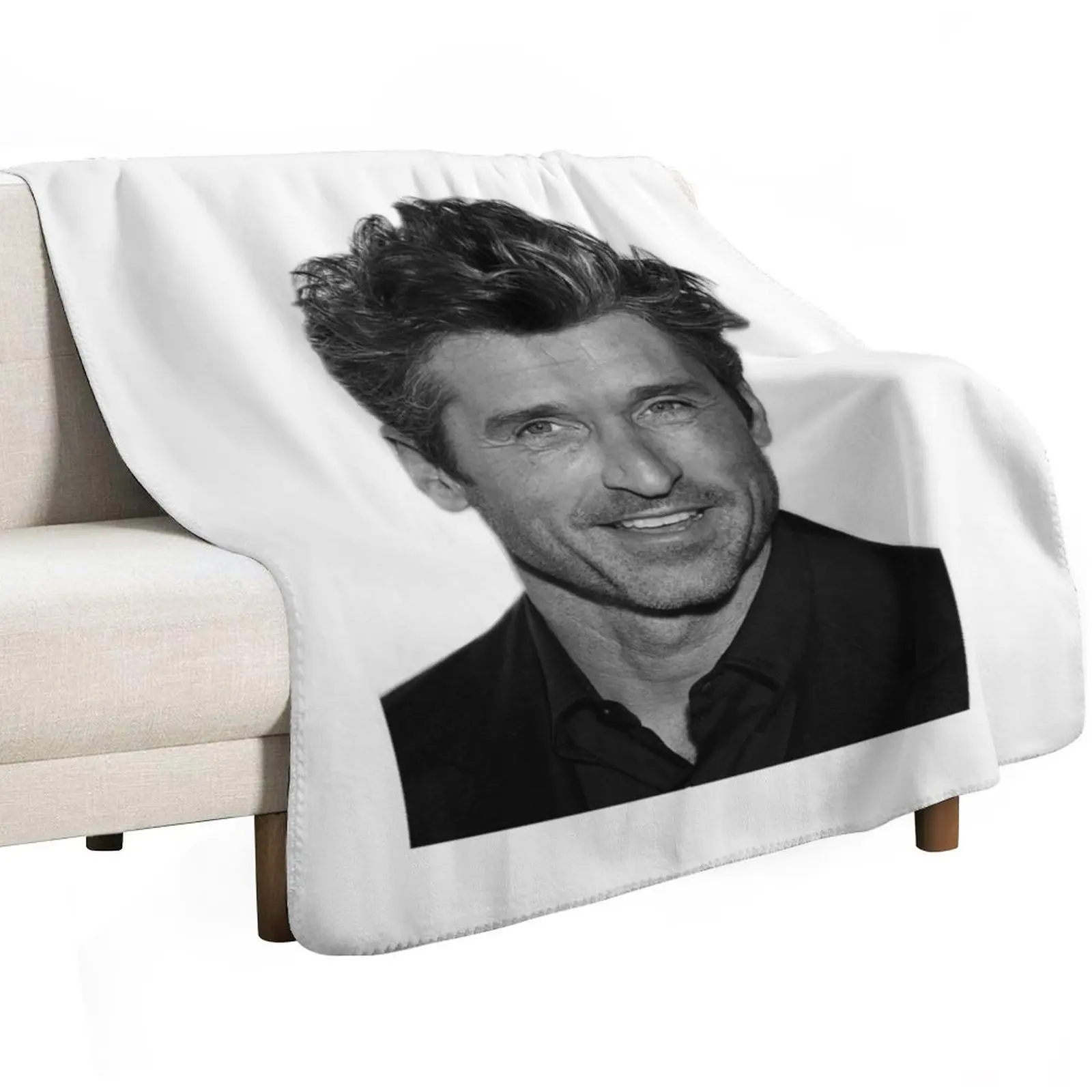 

Patrick Dempsey Throw Blanket heavy to sleep Blankets For Bed Personalized Gift Furry Blankets