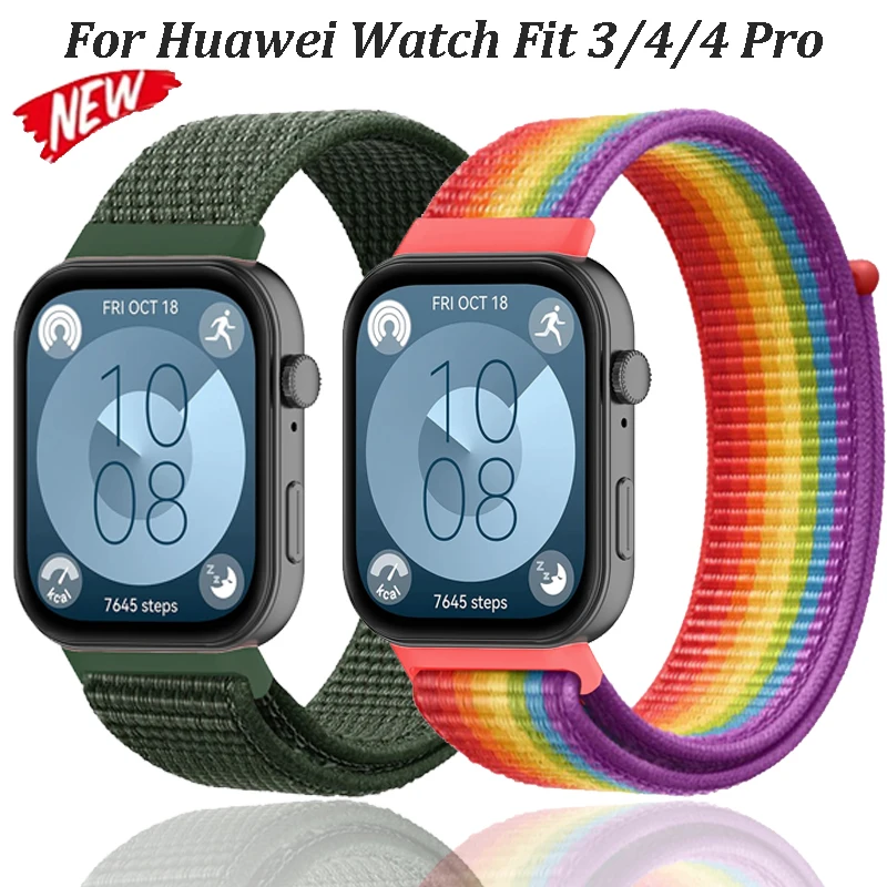 Nylonband für Huawei Watch Fit 4/4 Pro, gewebte Smartwatch, Sportband für Huawei Watch Fit 3, atmungsaktives Armband-Zubehör