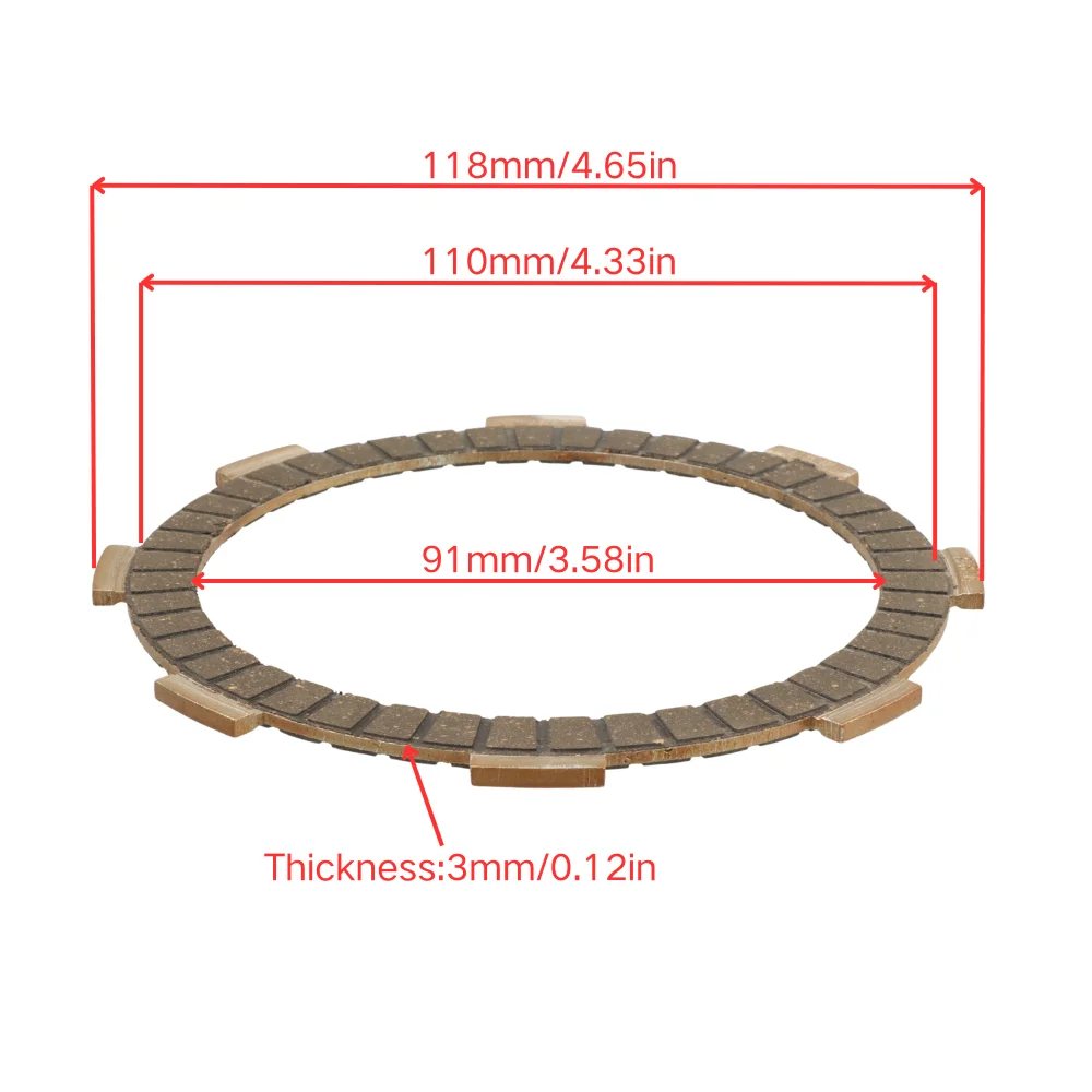 7Pcs Motorcycle Clutch Plates Kit for GS125 CG125 JH70 DY100 CG/CB 200CC 250CC Dirt Bike ATV Quad (Shineray/Bashan/Zongshen)