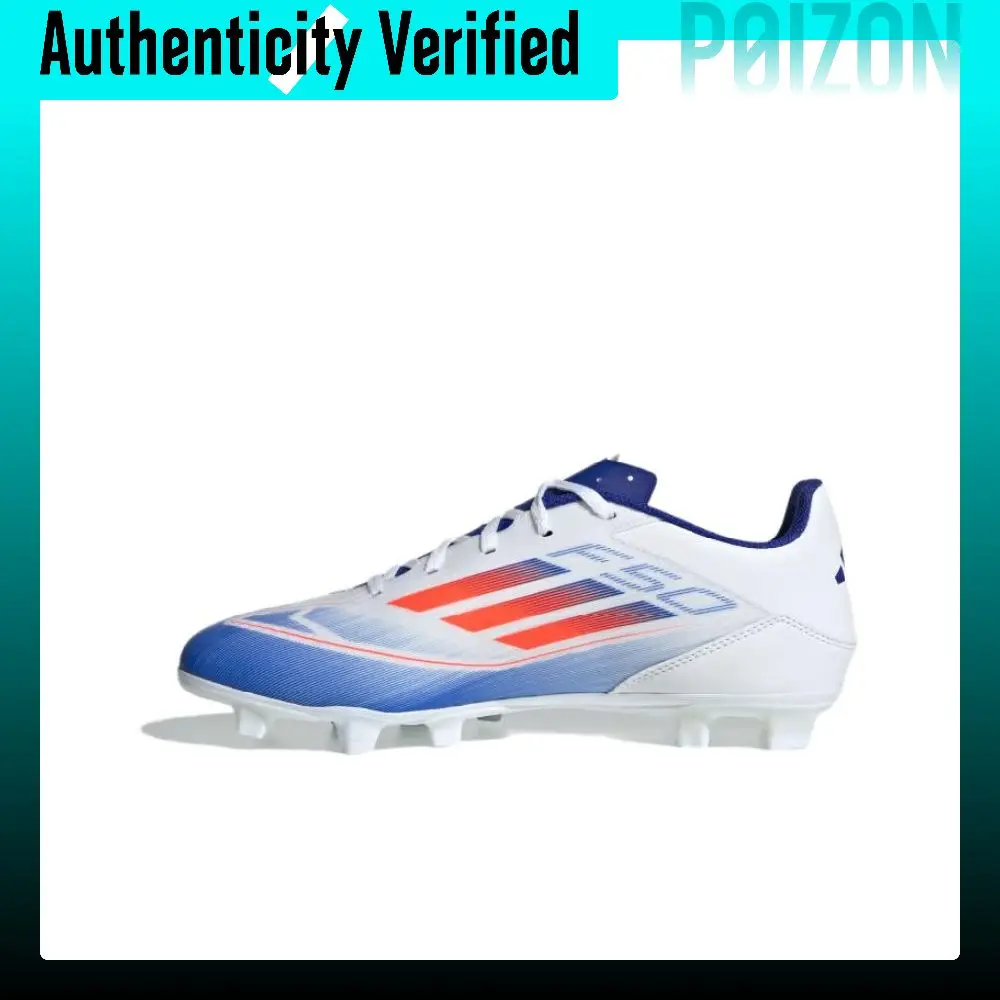 Adidas F50 CLUB HG Hard Ground Artificial Turf Slip Resistant Abrasion Resistant Soccer Shoes Unisex White Blue IE0611