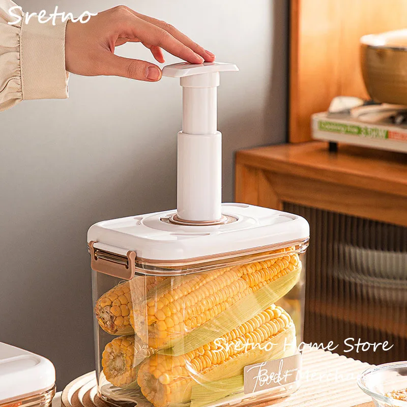 

Manual Vacuum Preservation Box Food Sealing Container Refrigerator Storage Box Circular Milk Powder Plastic Storage Container
