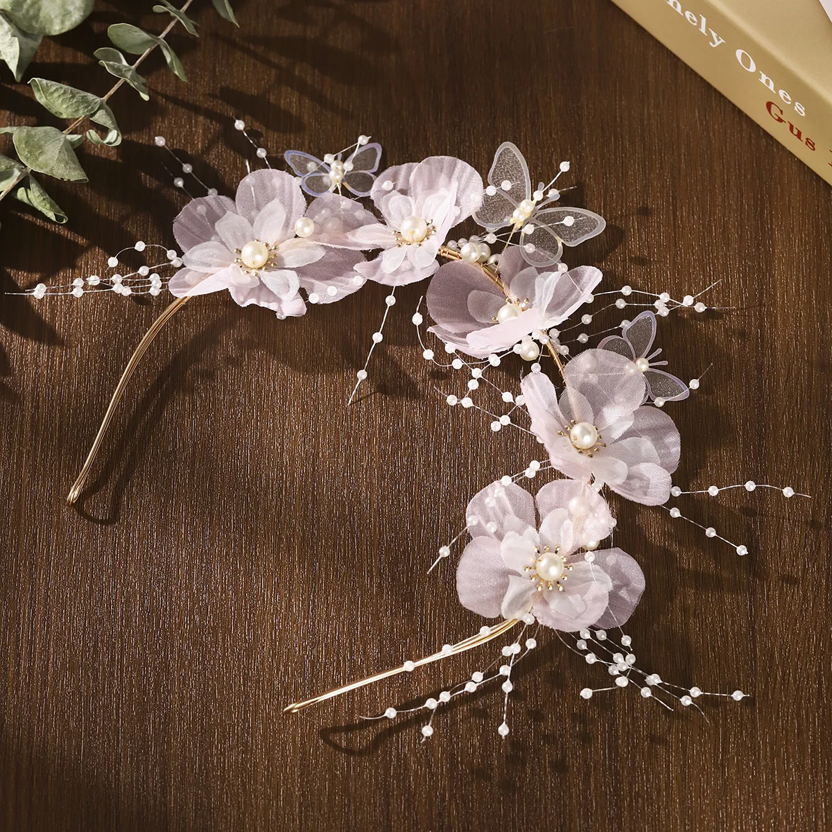

Miallo Romantic Pink Floral Butterfly Hair Pins Sweet French Pearl Tassel Bridal Wedding Headpieces for Women 2026 Drop Shipping