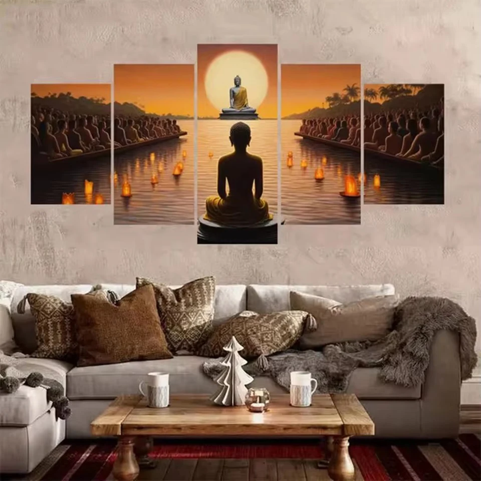 Vintage Buddha Statue Portrait DIY diamond painting 5 pcs set DIY diamond embroidery set accessories,mosaic suitable home decor