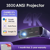 CAIWEI S7+ 4K Ultra HD Projector Video 3500 ANSI Home Theater Android for Movies Auto Focus Smart TV Beam Projectors with Dolby