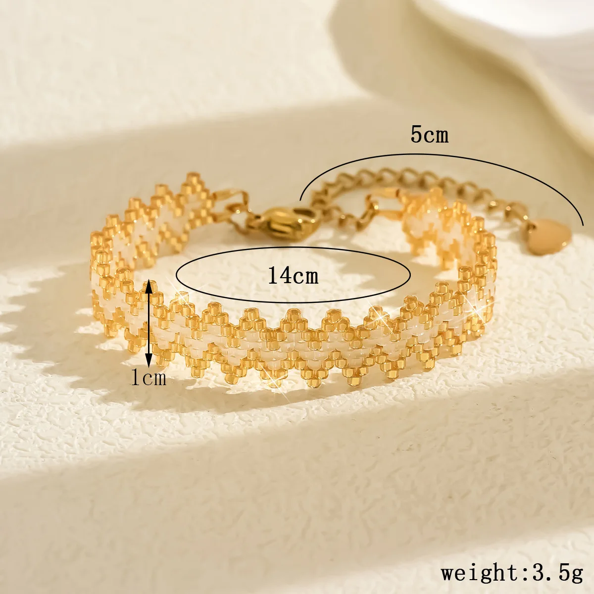 ZGMXR Rice bead bracelet Light luxury Geometry Hand-woven Adjustable Pattern Irregular Fashion Simple female Beaded bracelet