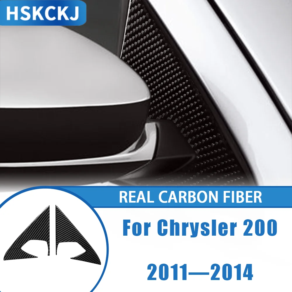 

For Chrysler 200 2011—2014 Car Accessories Carbon Fiber Exterior Outer A-pillar Door Posts Panel Cover Trim Sticker Modification