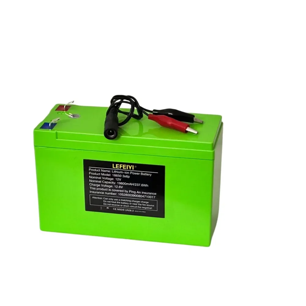 12V 19.6Ah 18650 Battery Pack 18650 Lithium Battery Recharable Solar Storage Battery Electric Lighting