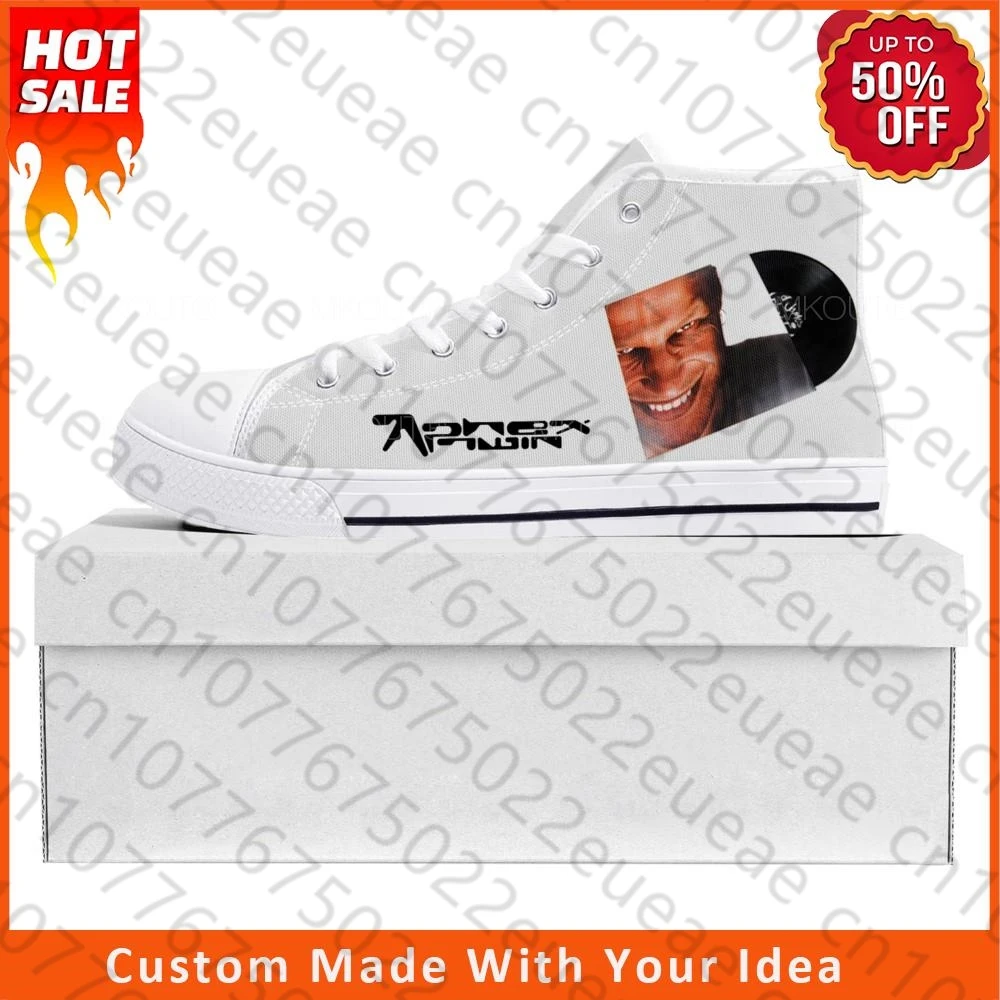 Aphex Twin Electronic Music DJ Mixer High Top High Quality Sneakers Mens Womens Teenager Canvas Sneaker Couple Shoe Custom Shoe