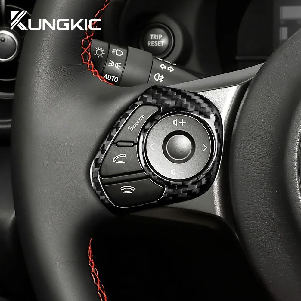 

Dry Carbon Fiber Steering Wheel Button Frame Sticker For Toyota 86 Subaru BRZ 2017 2018 2019 2020 2021 2022 2023 2024 2025