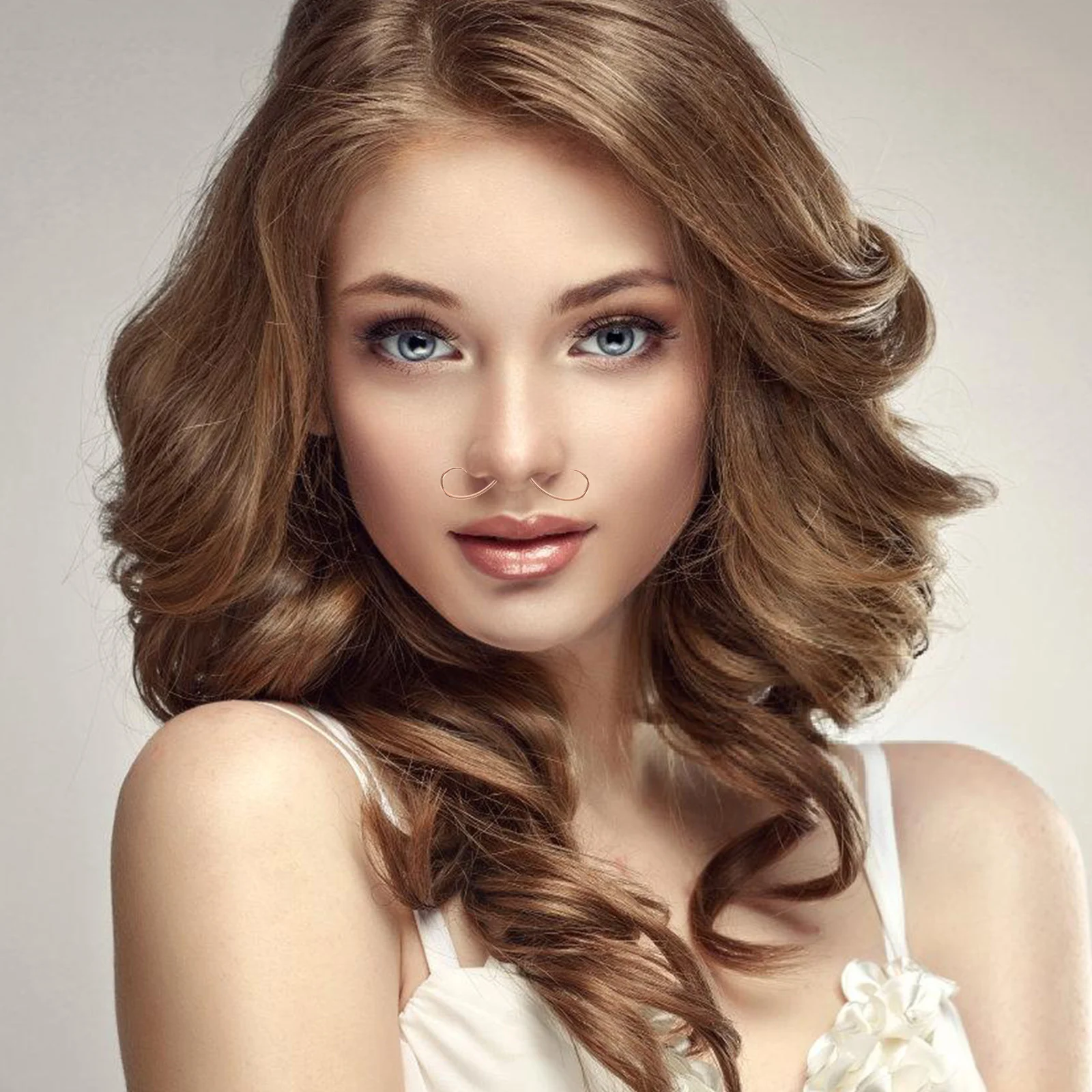 

5Pcs Stainless Steel Mustache Septum Nose Ring Unique Metal Piercing Jewelry for Men and Women Small Septum Ring Set Trendy Nose