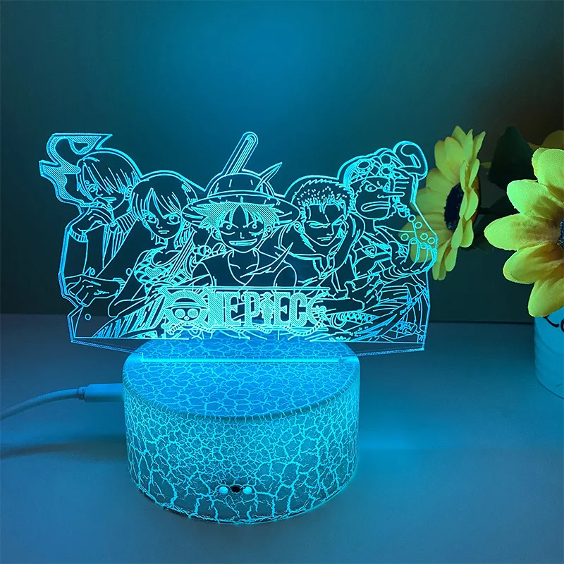 One Piece Luffy Nami Sanji Zoro Chopper 3D Led ANIME LAMP Nightlights 7 Color Changing Lampara For Christmas Gift