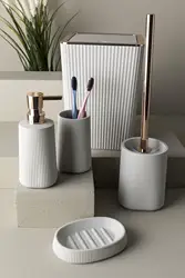 Juego de 5 piezas de acrílico de lujo para baño, decoración de oficina en casa, productos de regalo, accesorios de baño modernos, cubo de basura, platos de jabón