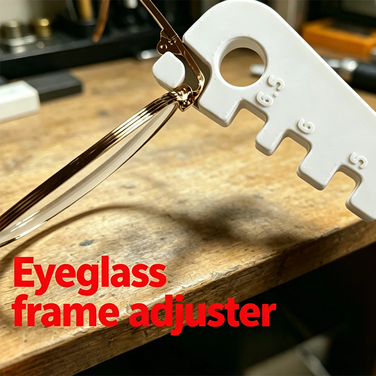 3D Printed Eyeglass Frame Adjuster, Eyeglass Temple Hinge Correction Tool, Multi-Position Frame Angle Adjustment Calibration Ruler