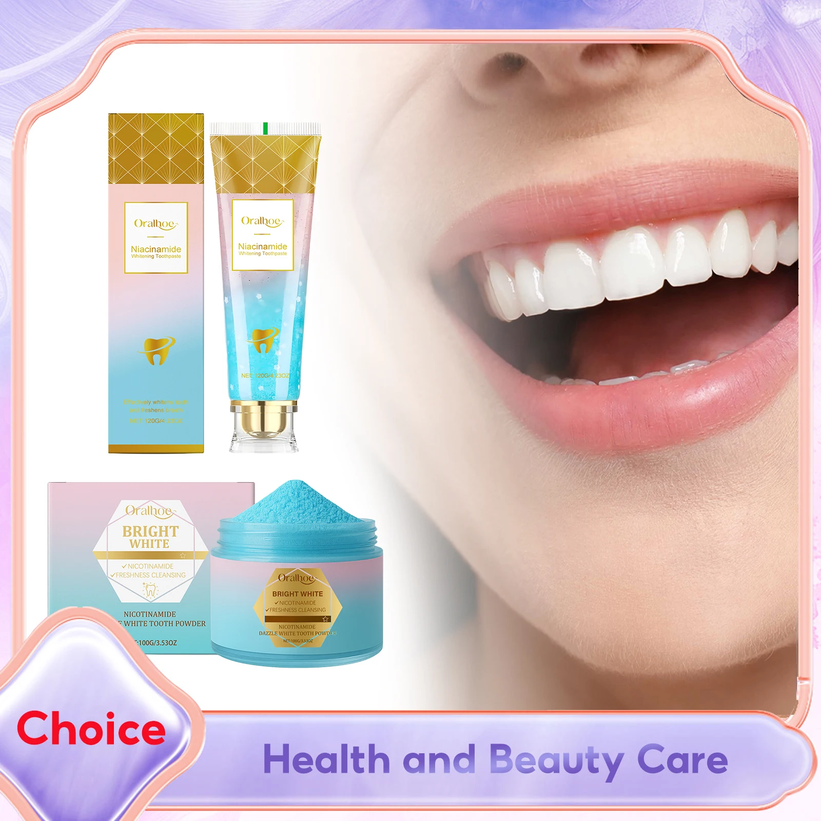 Pasta de dientes blanqueadora intensiva de niacinamida, blanquea eficazmente los dientes, reparación de las encías, eliminación profunda de manchas, refresca el aliento en polvo dental
