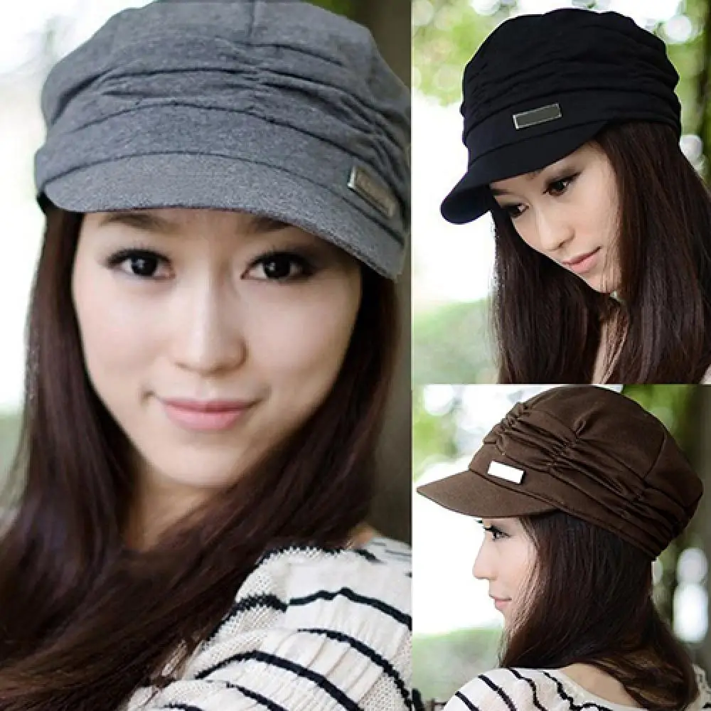 Casual Hat Peaked Cap Fashion HOT SALES !!! Women Pleated Outdoor Sports Travel Sunhat