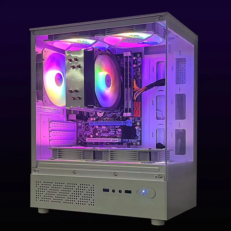 PC da gioco con CPU Core i7 / SSD 512G/16 GB momery 3200 MB DDR3/Windows 11 con grafica HD4600/giocatore per PC bianco