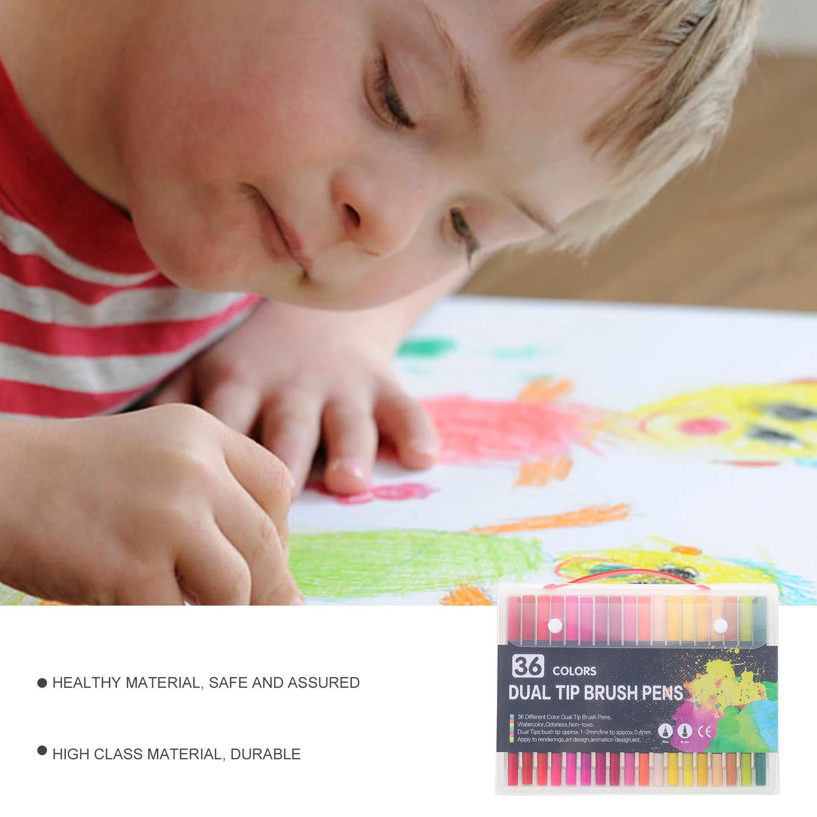 

36pcs Dual Tip Marker Portable Coloring Pen For Students Artists Multi-Function Smooth Painting Pen Comfortable Grip