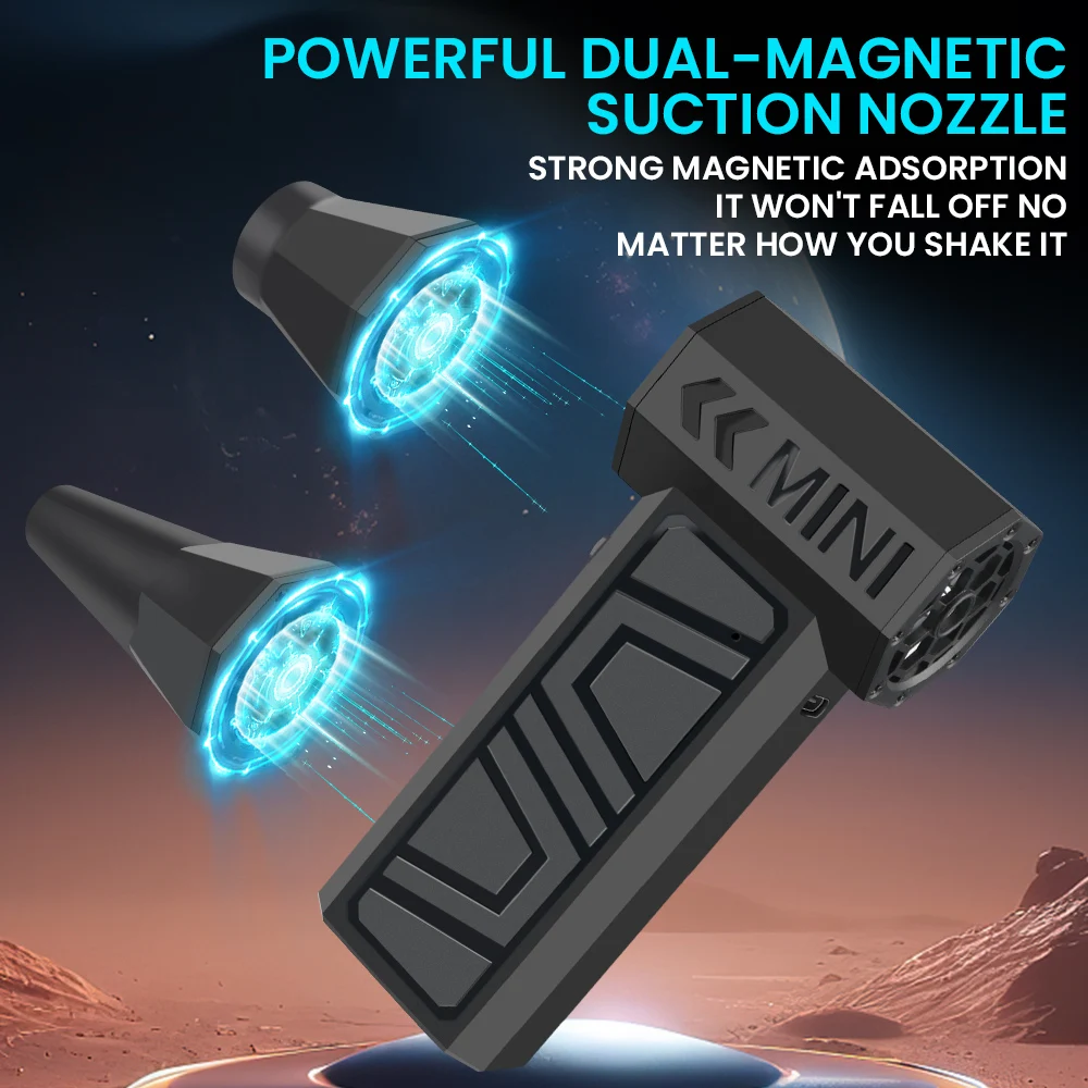 Turbo Jet Fan Electric Air Duster Portable 130000RPM Cleaning Blower Tool Car Blowing Snow 4 Gears adjustable Type-C Charging