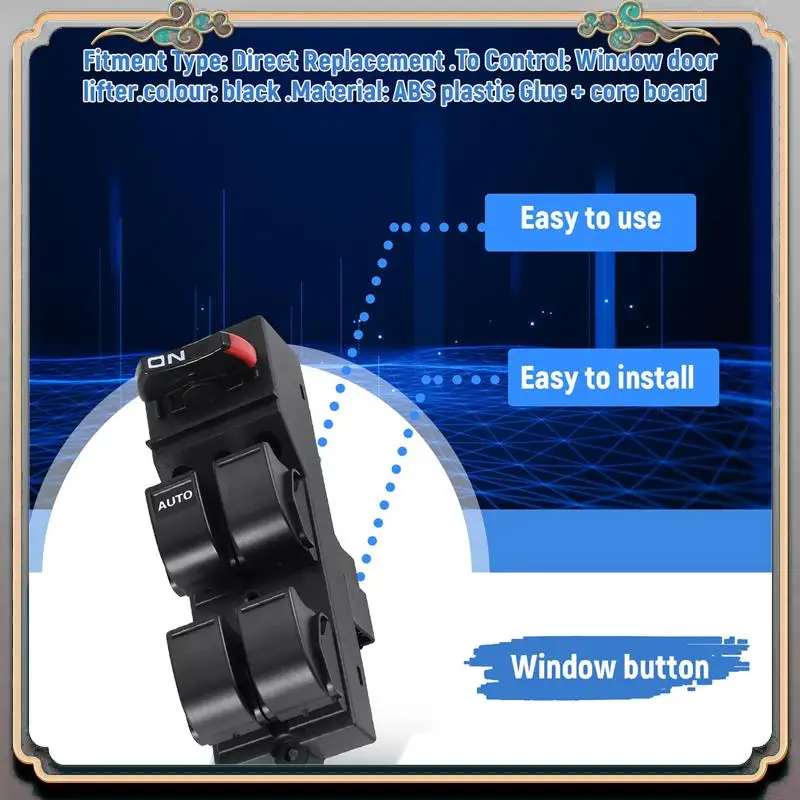 

Reliable-83593-S04-9500 Power Window Switch For Honda Civic CX EX HX LX Si 4 Door 96-2000