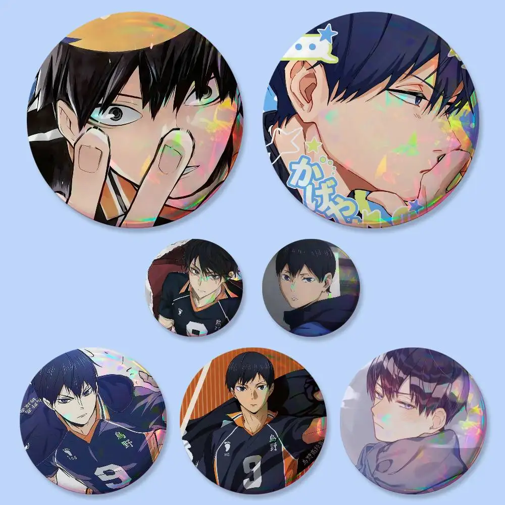 Tobio Kageyama Anime Character Badges 25 32 44 58 75 Mm Round Cosplay Pin Bag Decor Fans Collect Friends Gifts Brooch Souvenir