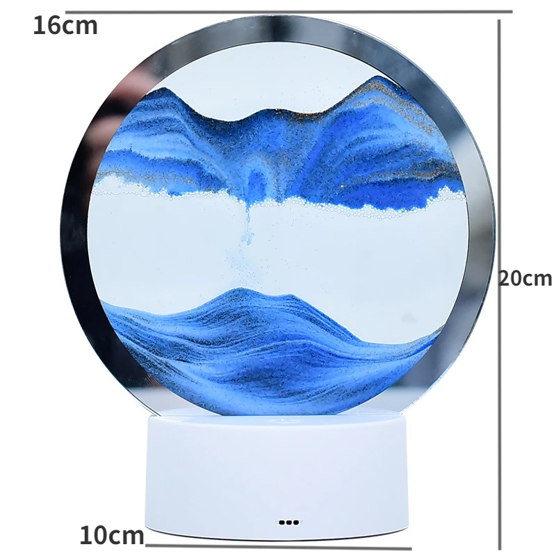 Lampe de sable LED RVB, veilleuse d'art de sable mobile, sablier de 7 couleurs, affichage 3D de la mer profonde, décoration, cadeau de Noël