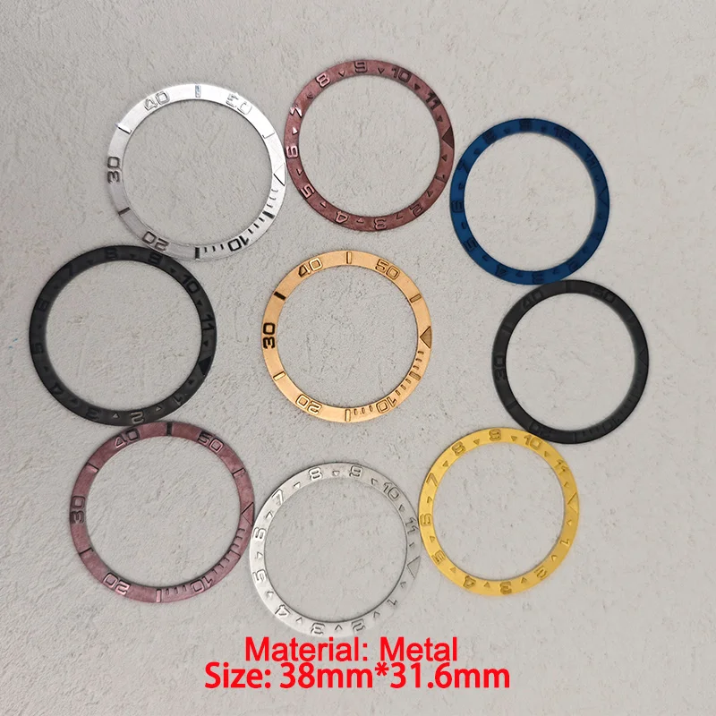 Inserto de bisel de cobre de 38mm x 31,6mm para SKX007 SKX009 SKX011 SRPD caja de reloj relojes automáticos para hombres reemplazar accesorios