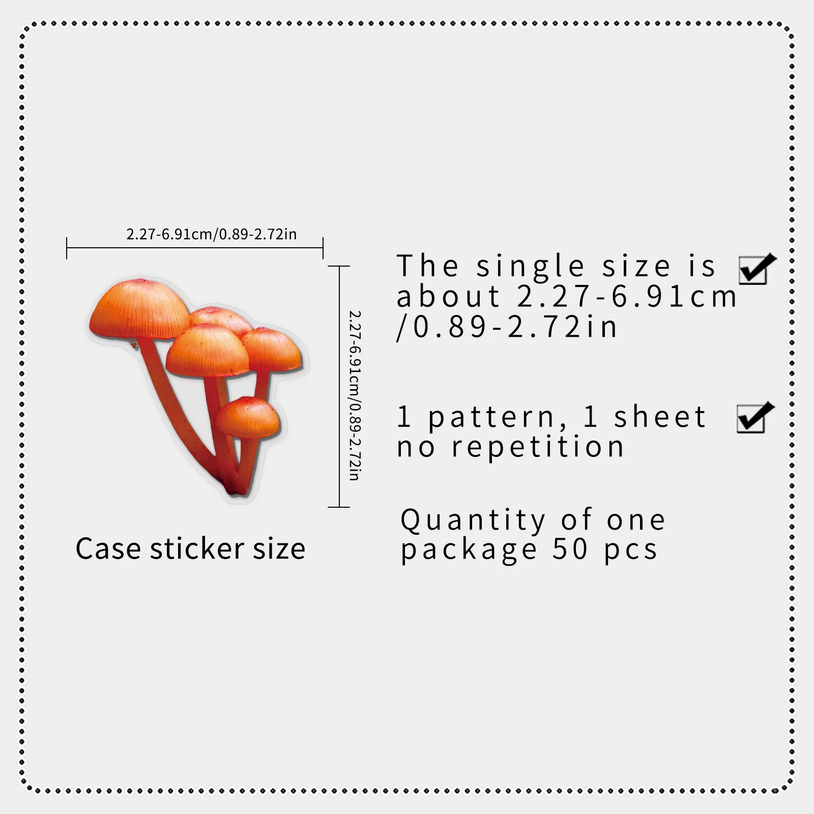 50-100PCS Transparent PET Realistic Mushroom Plant Stickers Colorful Nature Waterproof PET Decals for Journal Scrapbook Notebook