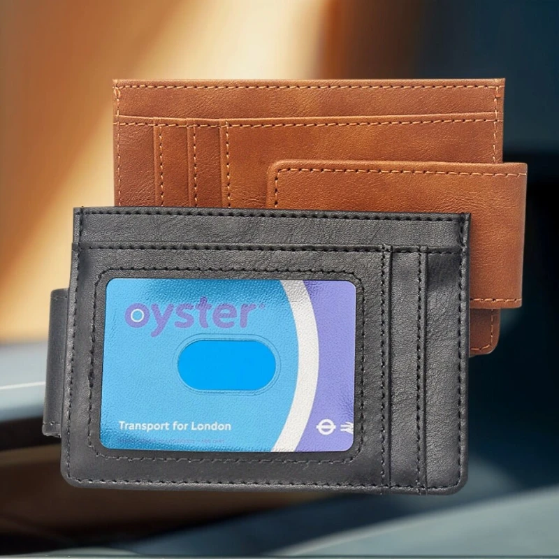 

Anti Magnetic RFID USD Clip Thin Suction Card Bag Magnetic Buckle Business Card Holder Bank Card Holder Small Wallet