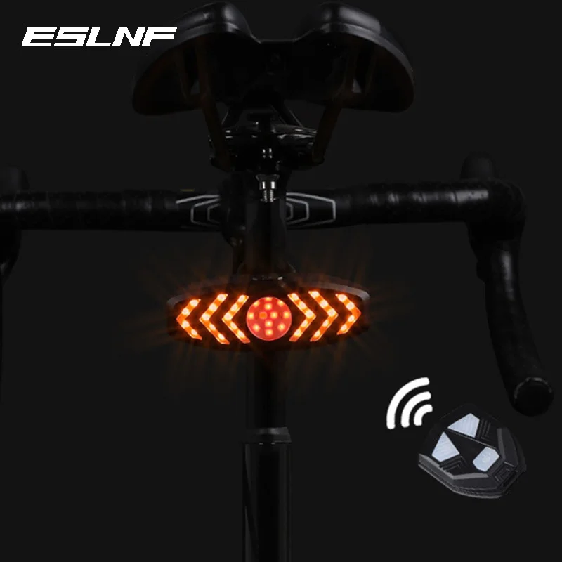 Bike Brake Taillight Turn Light Wireless Remote Control Turning lamp LED Waterproof Bicycle Alarm Anti Theft Rear Lights