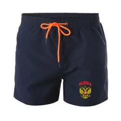 Pantalones cortos de playa con emblema de la bandera de Rusia para hombre, bañador Sexy, pantalones cortos de Surf