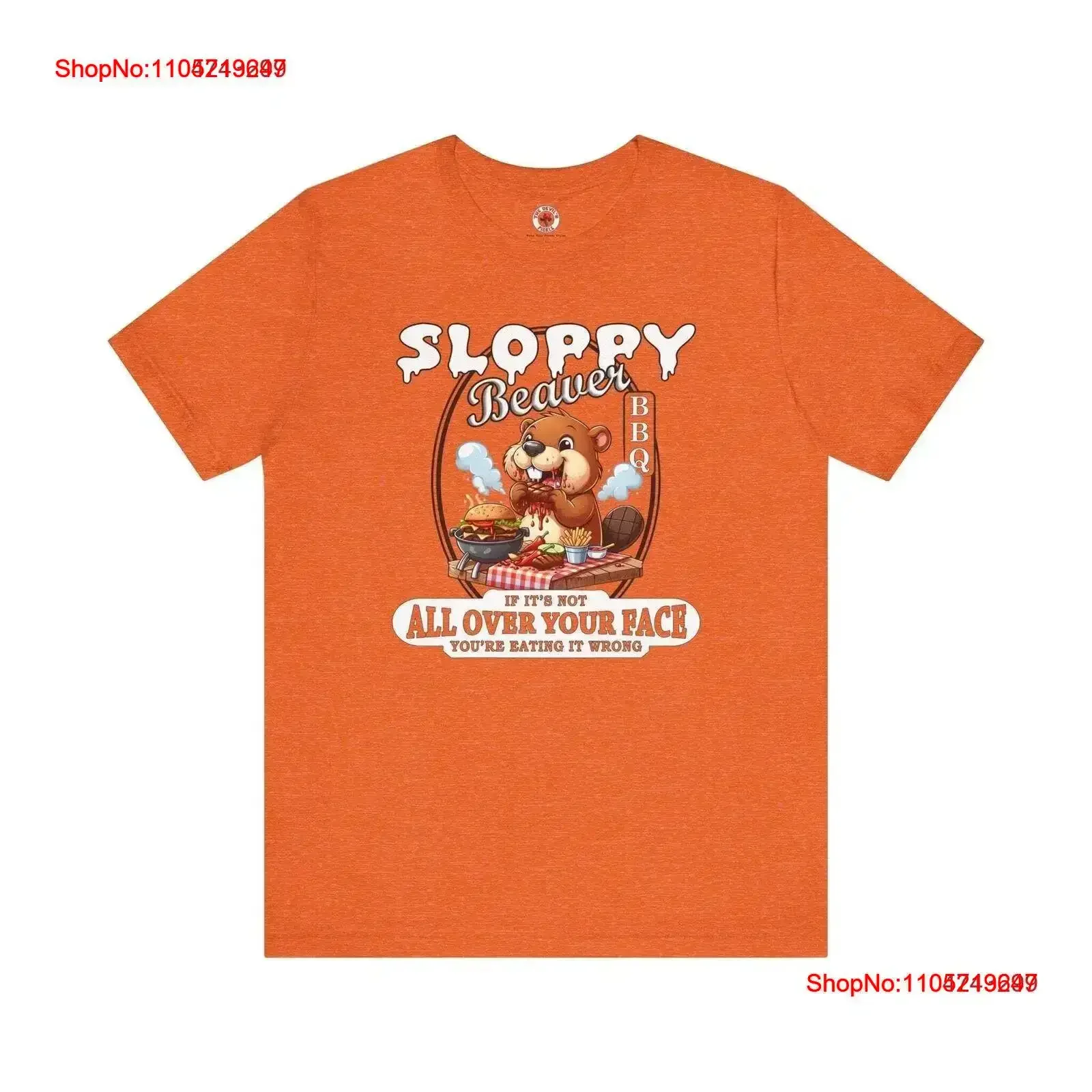 Футболка Sloppy Beaver BBQ, винтажная стираная эластичная дизайнерская одежда, дышащая, удобная, стильная, уличная, слегка мягкая